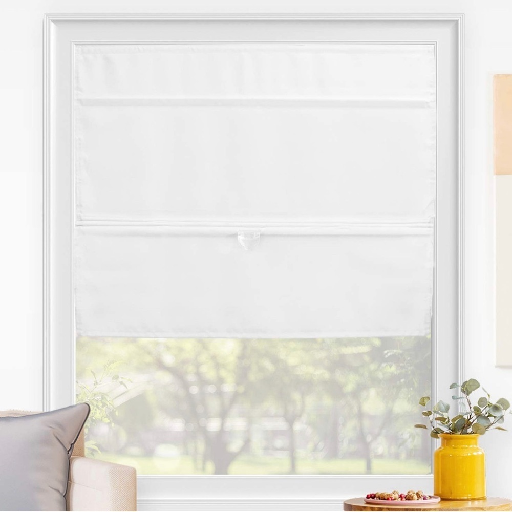 CHICOLOGY Runway White Room Darkening Roman Shade 48 in x 64 in NEW NWT